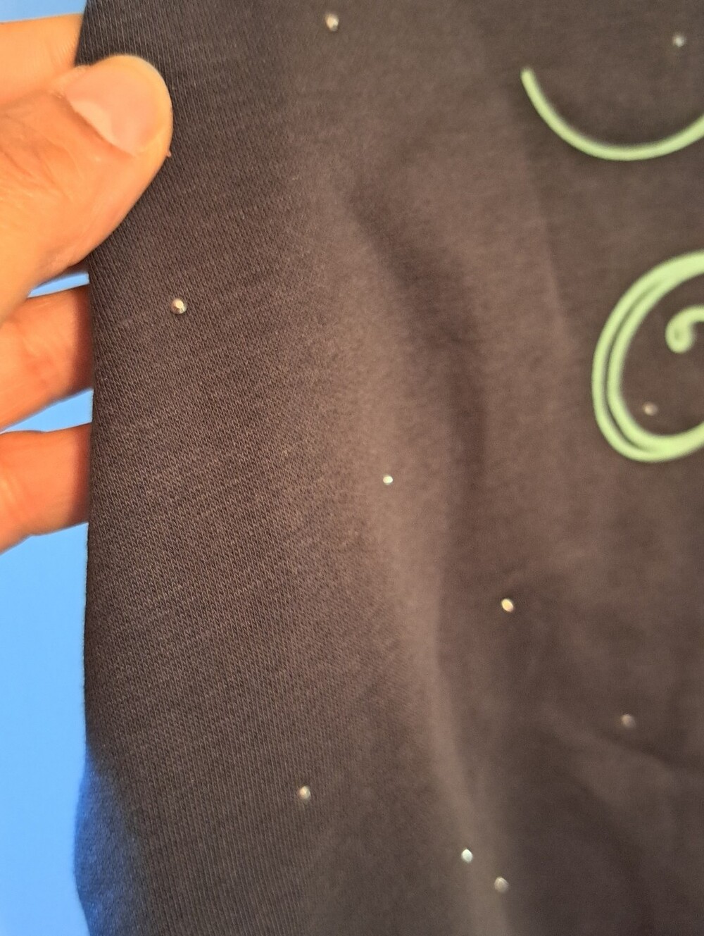 Fabulously Wicked Rhinestone Hoodie XXS 23 p2p Runs Big To Fit Up To Medium - Picture 3 of 7